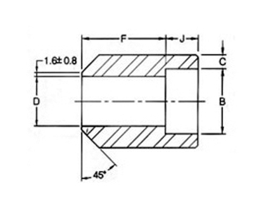 ASME B16.11 Socket Weld Boss Dimensions ASME B16.11承插焊接凸台尺寸