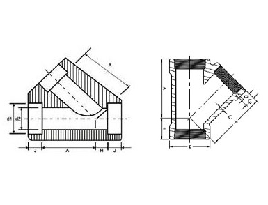 ASME B16.11 Socket Weld Lateral Tee Dimensions ASME B16.11承插焊接横向三通尺寸