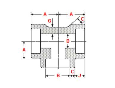 ASME B16.11 Socket Weld Tee Dimensions 承插焊接三通尺寸