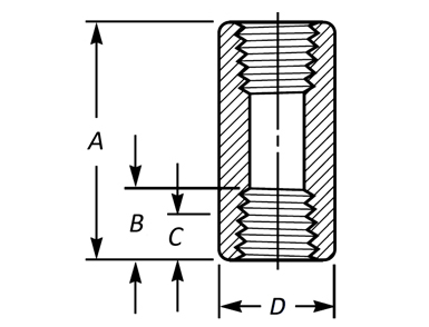 ASME B16.11 Threaded Half Coupling Dimensions ASME B16.11螺纹半耦合尺寸