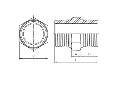 ASME B16.11 Threaded Hex Nipple Dimensions ASME B16.11螺纹外六角接头尺寸