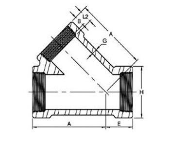 ASME B16.11 Threaded Lateral Tee Dimensions ASME B16.11螺纹横向三通尺寸