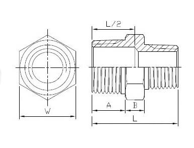 ASME B16.11 Reducing Nipple Dimensions ASME B16.11穿线减少乳头尺寸