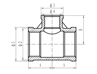 ASME B16.11 Threaded Reducing Tee Dimensions ASME B16.11螺纹减少了TEE尺寸