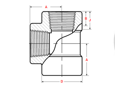 ASME B16.11 Threaded Tee Dimensions 螺纹三通尺寸